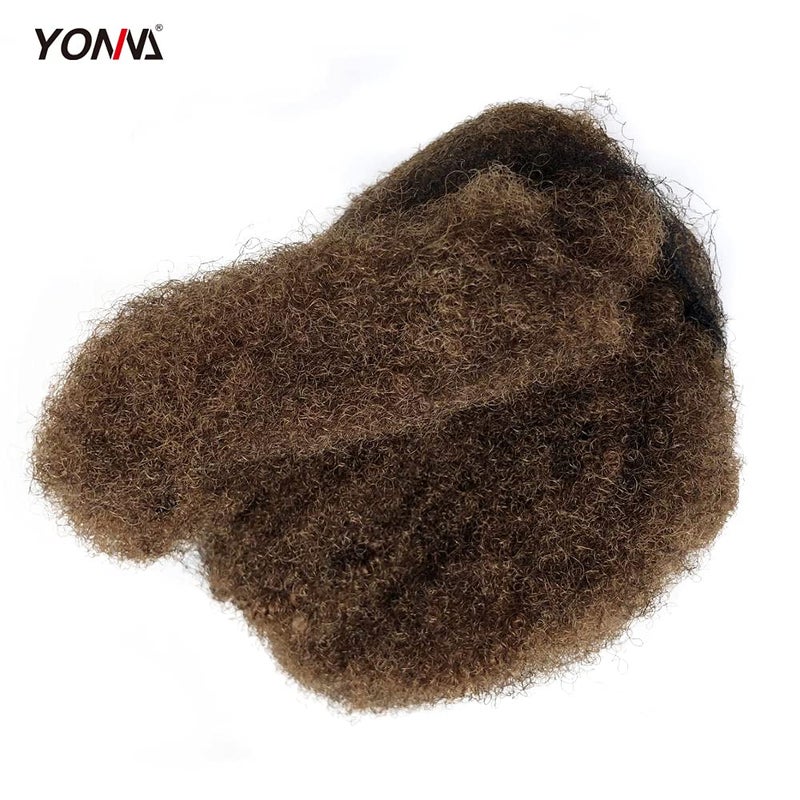 YONNA Tight Afro Kinky Bulk For DreadLocks,Twist Braids Human Hair Medium Ash Brown #8 8Inch - Image 3